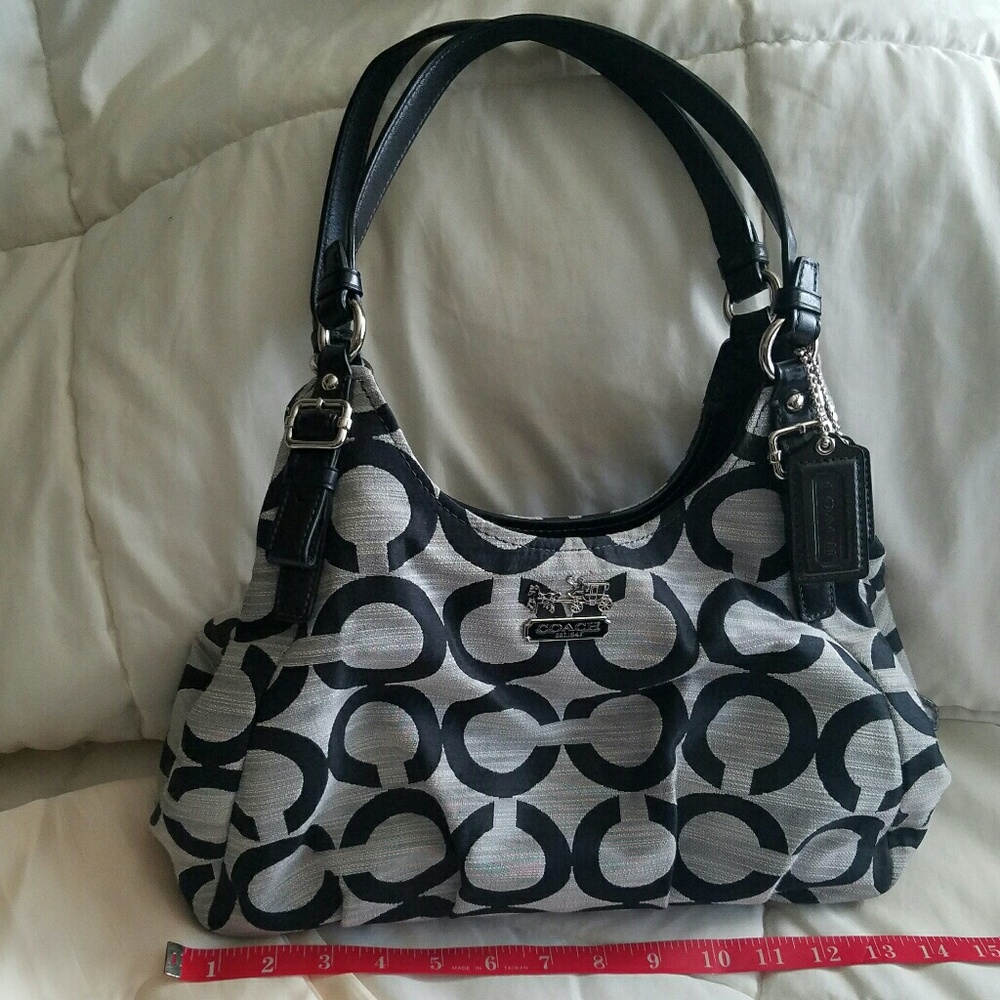 COACH handbag, Maggie Madison black/silver